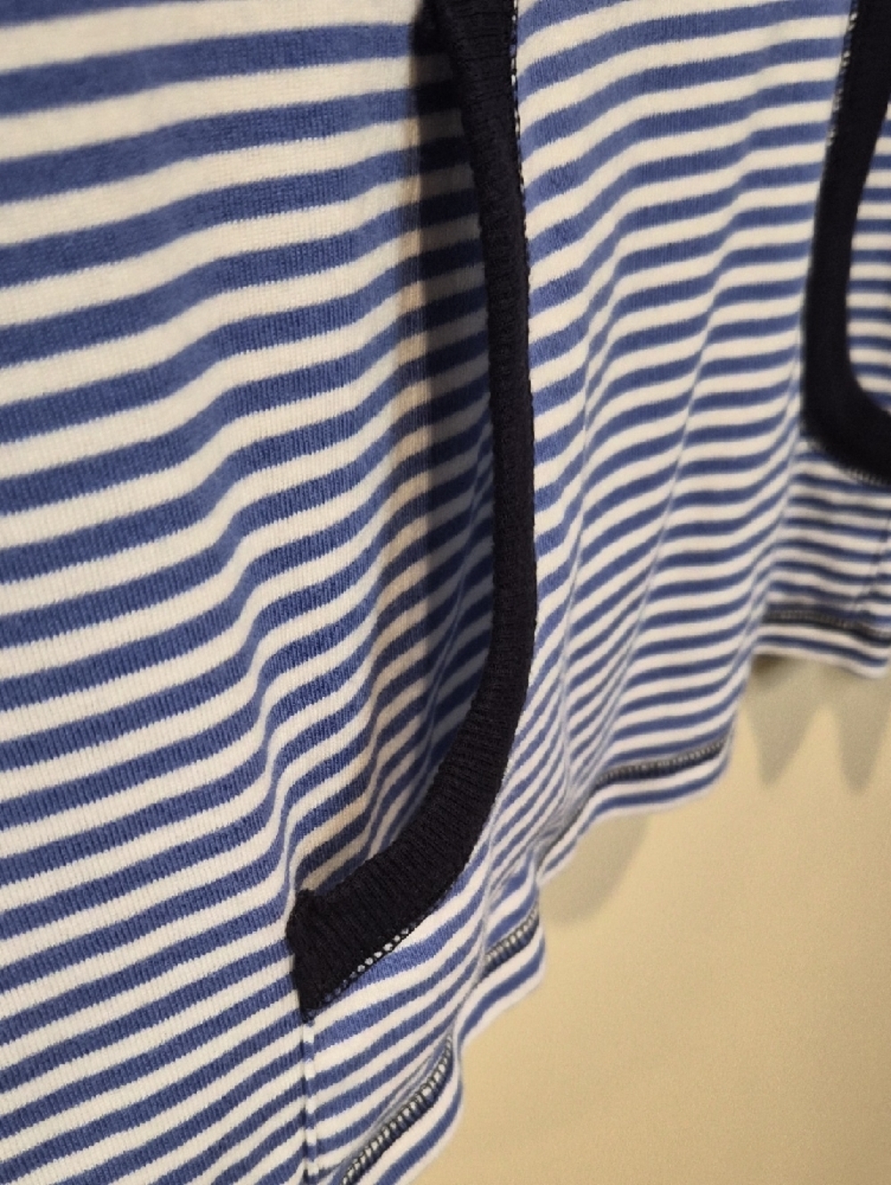 Karen Scott Navy & White Striped Hooded Knit Pullover - Picture 6 of 10